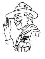 A coloring page of baden powell